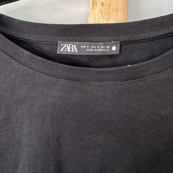 ZARA Ruffle Sheer Panel Tee - Picture 4 of 10